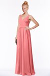 ColsBM Reyna Shell Pink Mature Sleeveless Chiffon Floor Length Ruching Bridesmaid Dresses