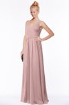 ColsBM Reyna Silver Pink Mature Sleeveless Chiffon Floor Length Ruching Bridesmaid Dresses