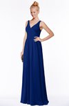ColsBM Reyna Sodalite Blue Mature Sleeveless Chiffon Floor Length Ruching Bridesmaid Dresses