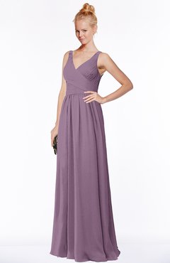 ColsBM Reyna Valerian Mature Sleeveless Chiffon Floor Length Ruching Bridesmaid Dresses