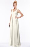 ColsBM Reyna Whisper White Mature Sleeveless Chiffon Floor Length Ruching Bridesmaid Dresses