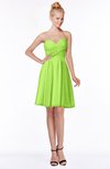 ColsBM Bridget Bright Green Casual Sleeveless Zip up Chiffon Mini Bridesmaid Dresses