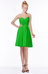 ColsBM Bridget Classic Green Casual Sleeveless Zip up Chiffon Mini Bridesmaid Dresses