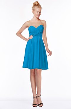 ColsBM Bridget Cornflower Blue Casual Sleeveless Zip up Chiffon Mini Bridesmaid Dresses