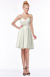 ColsBM Bridget Cream Casual Sleeveless Zip up Chiffon Mini Bridesmaid Dresses