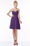 ColsBM Bridget Dark Purple Casual Sleeveless Zip up Chiffon Mini Bridesmaid Dresses