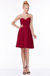 ColsBM Bridget Dark Red Casual Sleeveless Zip up Chiffon Mini Bridesmaid Dresses