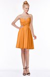 ColsBM Bridget Orange Casual Sleeveless Zip up Chiffon Mini Bridesmaid Dresses