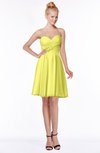 ColsBM Bridget Pale Yellow Casual Sleeveless Zip up Chiffon Mini Bridesmaid Dresses