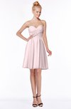 ColsBM Bridget Petal Pink Casual Sleeveless Zip up Chiffon Mini Bridesmaid Dresses