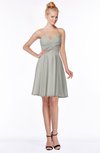 ColsBM Bridget Platinum Casual Sleeveless Zip up Chiffon Mini Bridesmaid Dresses
