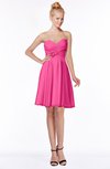 ColsBM Bridget Rose Pink Casual Sleeveless Zip up Chiffon Mini Bridesmaid Dresses