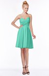 ColsBM Bridget Seafoam Green Casual Sleeveless Zip up Chiffon Mini Bridesmaid Dresses