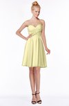 ColsBM Bridget Soft Yellow Casual Sleeveless Zip up Chiffon Mini Bridesmaid Dresses
