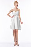 ColsBM Bridget White Casual Sleeveless Zip up Chiffon Mini Bridesmaid Dresses