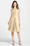 ColsBM Ariadne Apricot Gelato Gorgeous A-line Sleeveless Zip up Chiffon Knee Length Bridesmaid Dresses