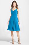 ColsBM Ariadne Cornflower Blue Gorgeous A-line Sleeveless Zip up Chiffon Knee Length Bridesmaid Dresses