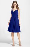 ColsBM Ariadne Electric Blue Gorgeous A-line Sleeveless Zip up Chiffon Knee Length Bridesmaid Dresses