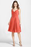 ColsBM Ariadne Living Coral Gorgeous A-line Sleeveless Zip up Chiffon Knee Length Bridesmaid Dresses