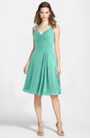 ColsBM Ariadne Mint Green Gorgeous A-line Sleeveless Zip up Chiffon Knee Length Bridesmaid Dresses
