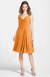 ColsBM Ariadne Orange Gorgeous A-line Sleeveless Zip up Chiffon Knee Length Bridesmaid Dresses