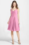 ColsBM Ariadne Pink Gorgeous A-line Sleeveless Zip up Chiffon Knee Length Bridesmaid Dresses