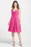 ColsBM Ariadne Rose Pink Gorgeous A-line Sleeveless Zip up Chiffon Knee Length Bridesmaid Dresses