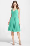 ColsBM Ariadne Seafoam Green Gorgeous A-line Sleeveless Zip up Chiffon Knee Length Bridesmaid Dresses