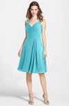 ColsBM Ariadne Turquoise Gorgeous A-line Sleeveless Zip up Chiffon Knee Length Bridesmaid Dresses