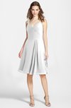 ColsBM Ariadne White Gorgeous A-line Sleeveless Zip up Chiffon Knee Length Bridesmaid Dresses