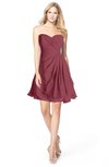 ColsBM Rhea Wine Glamorous A-line Sweetheart Zip up Chiffon Mini Bridesmaid Dresses