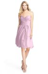 ColsBM Lindy Baby Pink Modest A-line Sweetheart Sleeveless Zip up Chiffon Bridesmaid Dresses