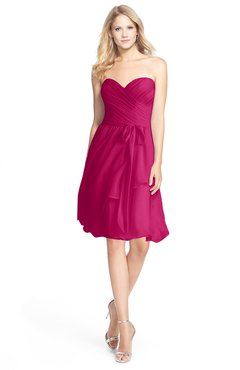 ColsBM Lindy Beetroot Purple Modest A-line Sweetheart Sleeveless Zip up Chiffon Bridesmaid Dresses