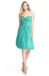 ColsBM Lindy Blue Turquoise Modest A-line Sweetheart Sleeveless Zip up Chiffon Bridesmaid Dresses