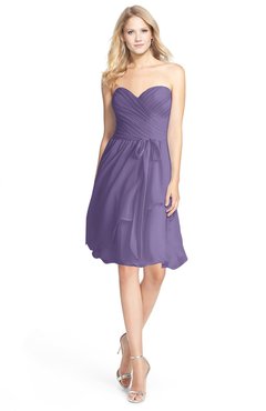 ColsBM Lindy Chalk Violet Modest A-line Sweetheart Sleeveless Zip up Chiffon Bridesmaid Dresses