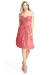 ColsBM Lindy Coral Modest A-line Sweetheart Sleeveless Zip up Chiffon Bridesmaid Dresses