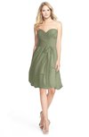 ColsBM Lindy Moss Green Modest A-line Sweetheart Sleeveless Zip up Chiffon Bridesmaid Dresses