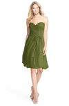 ColsBM Lindy Olive Green Modest A-line Sweetheart Sleeveless Zip up Chiffon Bridesmaid Dresses