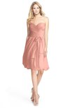 ColsBM Lindy Peach Modest A-line Sweetheart Sleeveless Zip up Chiffon Bridesmaid Dresses