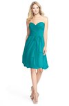 ColsBM Lindy Teal Modest A-line Sweetheart Sleeveless Zip up Chiffon Bridesmaid Dresses