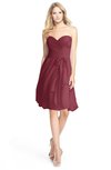 ColsBM Lindy Wine Modest A-line Sweetheart Sleeveless Zip up Chiffon Bridesmaid Dresses