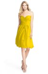 ColsBM Lindy Yellow Modest A-line Sweetheart Sleeveless Zip up Chiffon Bridesmaid Dresses