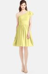 ColsBM Lynn Daffodil Modest A-line One Shoulder Short Sleeve Chiffon Ruching Bridesmaid Dresses
