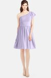 ColsBM Lynn Light Purple Modest A-line One Shoulder Short Sleeve Chiffon Ruching Bridesmaid Dresses