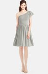 ColsBM Lynn Platinum Modest A-line One Shoulder Short Sleeve Chiffon Ruching Bridesmaid Dresses
