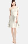 ColsBM Lynn Whisper White Modest A-line One Shoulder Short Sleeve Chiffon Ruching Bridesmaid Dresses