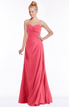 ColsBM Juniper Guava Modest A-line Sweetheart Sleeveless Ruching Bridesmaid Dresses