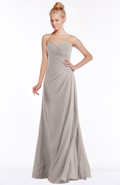 ColsBM Juniper Mushroom Modest A-line Sweetheart Sleeveless Ruching Bridesmaid Dresses