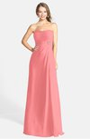 ColsBM Adley Coral Glamorous A-line Sweetheart Chiffon Floor Length Ruching Bridesmaid Dresses