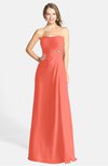 ColsBM Adley Living Coral Glamorous A-line Sweetheart Chiffon Floor Length Ruching Bridesmaid Dresses